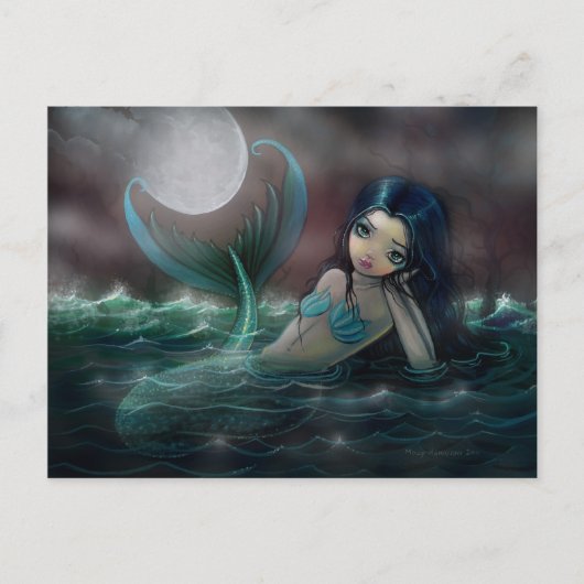 Te midden van de Soft Zee Mermaid Fantasy Art Briefkaart (Voorkant)
