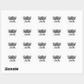 Te moe om functioneel te zijn relateerbare quote s ronde sticker (Vel)