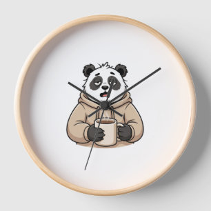 Te moe om te functioneren Panda Koffie Cartoon