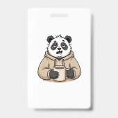 Te moe om te functioneren Panda Koffie Cartoon Badge (Achterkant)