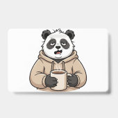 Te moe om te functioneren Panda Koffie Cartoon Badge (Achterkant)