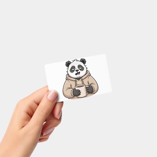 Te moe om te functioneren Panda Koffie Cartoon Badge (Handheld)