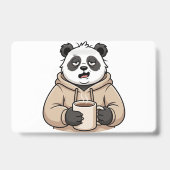 Te moe om te functioneren Panda Koffie Cartoon Badge (Voorzijde)