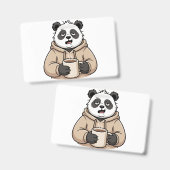 Te moe om te functioneren Panda Koffie Cartoon Badge (Voor- en achterkant)