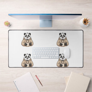Te moe om te functioneren Panda Koffie Cartoon Bureaumat