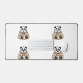 Te moe om te functioneren Panda Koffie Cartoon Bureaumat (Keyboard & Muis)