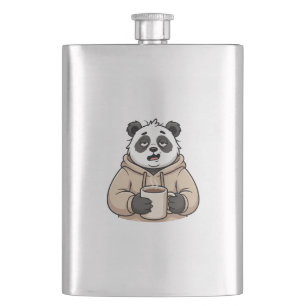 Te moe om te functioneren Panda Koffie Cartoon Flacon