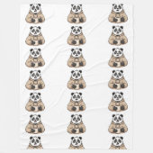 Te moe om te functioneren Panda Koffie Cartoon Fleece Deken (Voorkant)