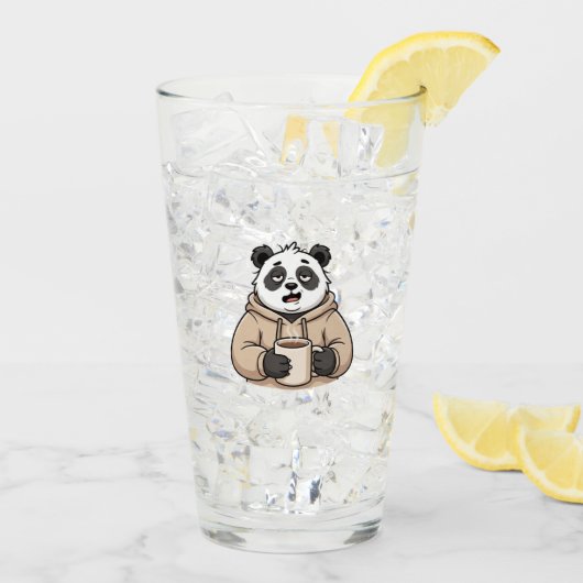 Te moe om te functioneren Panda Koffie Cartoon Glas (Achterkant ijs)