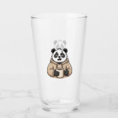Te moe om te functioneren Panda Koffie Cartoon Glas (Voorkant)