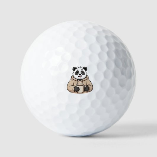 Te moe om te functioneren Panda Koffie Cartoon Golfballen (Voorkant)
