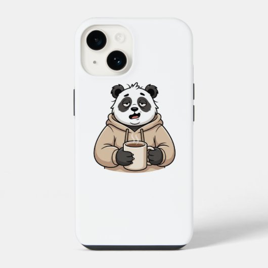 Te moe om te functioneren Panda Koffie Cartoon iPhone Hoesje (Achterkant)
