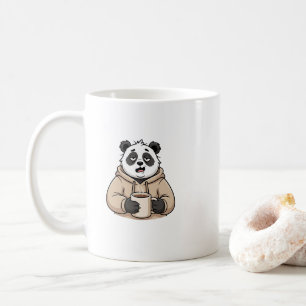Te moe om te functioneren Panda Koffie Cartoon Koffiemok