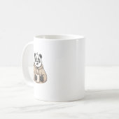 Te moe om te functioneren Panda Koffie Cartoon Koffiemok (Voorkant links)