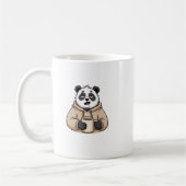 Te moe om te functioneren Panda Koffie Cartoon Koffiemok (Links)