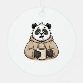 Te moe om te functioneren Panda Koffie Cartoon Metalen Ornament (Achterkant)