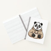 Te moe om te functioneren Panda Koffie Cartoon Notitieboek (Binnen)