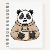 Te moe om te functioneren Panda Koffie Cartoon Notitieboek (Voorkant)