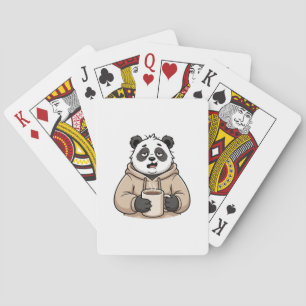 Te moe om te functioneren Panda Koffie Cartoon Pokerkaarten