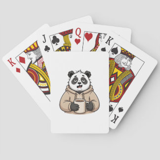 Te moe om te functioneren Panda Koffie Cartoon Pokerkaarten