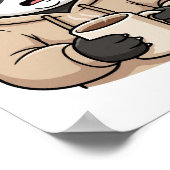 Te Moe om te Functioneren Panda Koffie Cartoon Poster (Hoek)