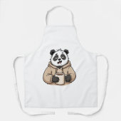 Te moe om te functioneren Panda Koffie Cartoon Schort (Voorkant)