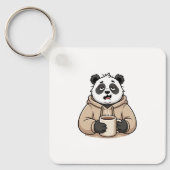 Te moe om te functioneren Panda Koffie Cartoon Sleutelhanger (Voorkant)