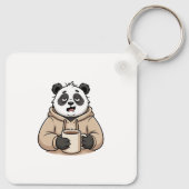 Te moe om te functioneren Panda Koffie Cartoon Sleutelhanger (Achterkant)