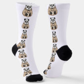 Te moe om te functioneren Panda Koffie Cartoon Sokken (Gebogen)