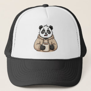 Te moe om te functioneren Panda Koffie Cartoon Trucker Pet