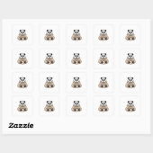 Te moe om te functioneren Panda Koffie Cartoon Vierkante Sticker (Vel)