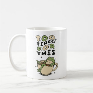 Te moe voor deze kikker in theekopje koffiemok