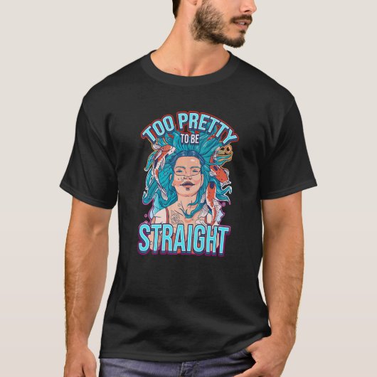Te  om direct lesbiennenliefdesmeisje Lgbt te zijn T-shirt (Voorkant)
