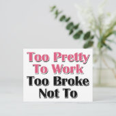 Te  om te werken om niet te breken aan briefkaart (Staand voorkant)