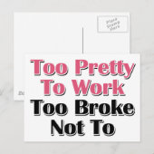 Te  om te werken om niet te breken aan briefkaart (Voorkant / Achterkant)