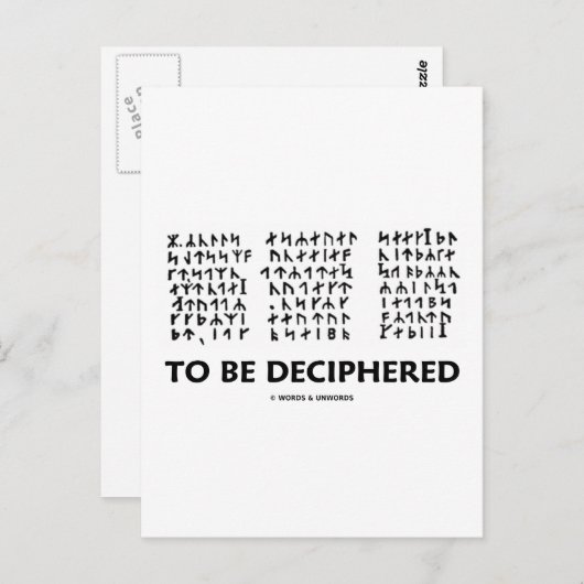 Te ontcijferen (Jules Verne Runic Cryptogram) Briefkaart (Voorkant / Achterkant)