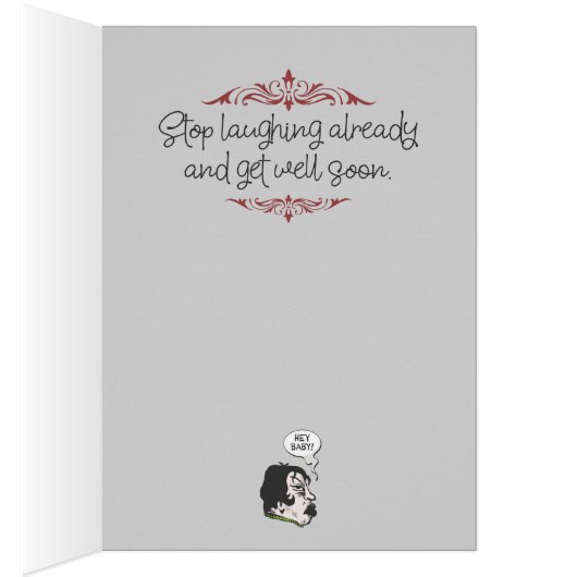"Te oud voor modellering" Funny Get Well Card (Binnen (Rechts))