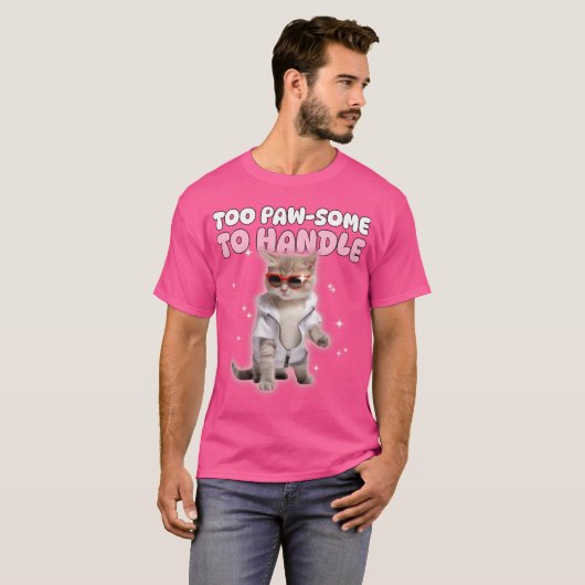 Te pessimistisch om Schattigee brute zonnebril te T-shirt (Voorkant volledig)