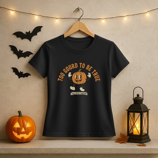 Te pompoen om echte Schattigee Halloween pompoen t T-shirt
