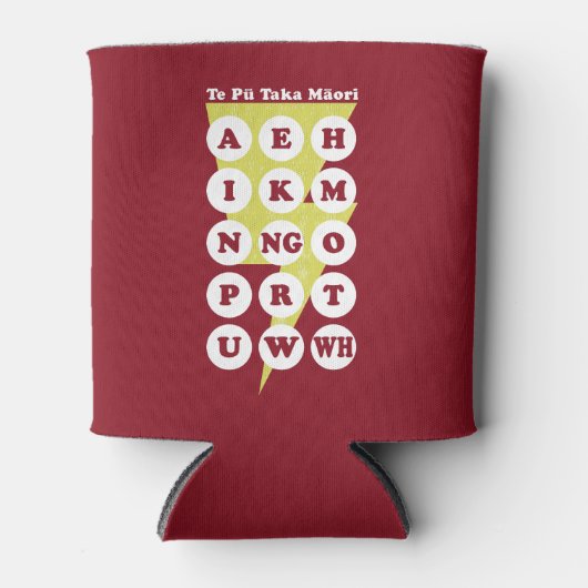 Te Pu Taka Maori Maori Alphabet Blikjeskoeler (Voorkant)