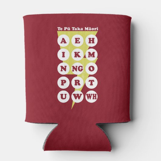 Te Pu Taka Maori Maori Alphabet Blikjeskoeler (Achterkant)