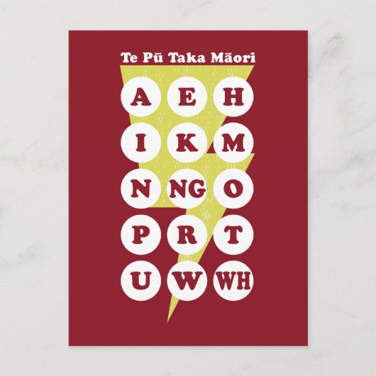 Te Pu Taka Maori Maori Alphabet Briefkaart (Voorkant)