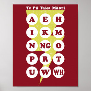 Te Pu Taka Maori Maori Alphabet Poster
