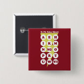 Te Pu Taka Maori Maori Alphabet Vierkante Button 5,1 Cm (Voorkant /achterkant)