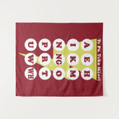 Te Pu Taka Maori Maori Alphabet Wandkleed (Voorkant (horizontaal))