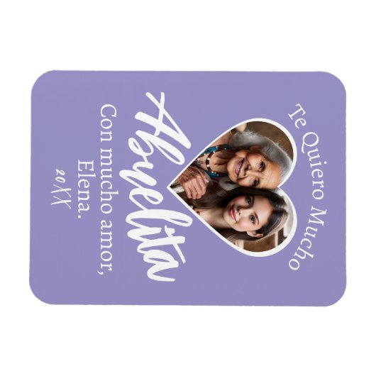 Te Quiero Mucho Abuelita Con Foto Personalizada Magneet (Horizontaal)