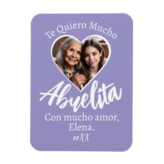 Te Quiero Mucho Abuelita Con Foto Personalizada Magneet (Verticaal)