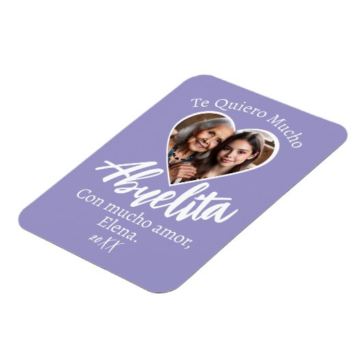 Te Quiero Mucho Abuelita Con Foto Personalizada Magneet (Linkerzijde)