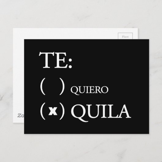 Te Quiero Tequila Briefkaart (Voorkant / Achterkant)
