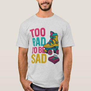 Te rad om triest retro roller schaats ontwerp te z t-shirt